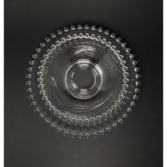 Candlewick Clear Mayonnaise Bowl & Underplate Imperial Glass Beaded Edge - Picture 2 of 10